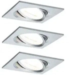 Paulmann 93438 LED Einbauleuchte Nova Basisset schwenkbar eckig 84x84mm 50&deg; GU10