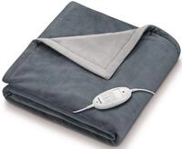 BEURER Heizdecke HD 75 Cosy Dark-Grey, elektrische W&auml;rmedecke zum Einkuscheln,...