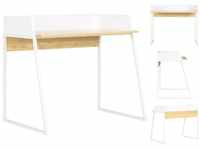 vidaXL Schreibtisch Schreibtisch Weiß und Eiche 90x60x88 cm