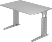 HAMMERBACHER Schreibtisch Schreibtisch C-Fu&szlig; 120x80cm Grau/Silber