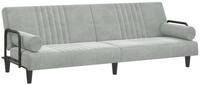 vidaXL Schlafsofa, Sofa mit Armlehnen Hellgrau Samt