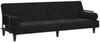 vidaXL Schlafsofa, Sofa mit Armlehnen Schwarz Samt