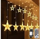 Salcar LED-Lichterkette 2m Sterne LED Lichterkette Au&szlig;en Lichtervorhang Innen