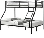 neu.haus Etagenbett, &raquo;Sortland&laquo; Bettgestell 200x140/90cm Metall Schwarz schwarz
