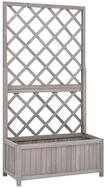 vidaXL Hochbeet vidaXL Pflanzk&uuml;bel mit Spalier Grau 70x30x135 cm Massivholz...