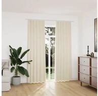 vidaXL Gardine vidaXL Verdunkelungsvorh&auml;nge mit Haken 2 Stk. Samt Creme...