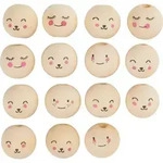 Folia Dekofigur Cute Faces (15 St), 15 St&uuml;ck beige