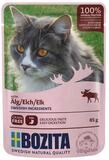 Bozita H&auml;ppchen in Gelee mit Elch 85 g - 12 St&uuml;ck, Nassfutter f&uuml;r: Katze