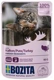 Bozita H&auml;ppchen in So&szlig;e mit Pute 85 g - 12 St&uuml;ck, Nassfutter f&uuml;r: Katze