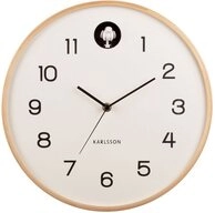 Karlsson Wanduhr Karlsson Wanduhr mit Holzgeh&auml;use und grauem Zifferblatt