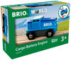 BRIO® Spielzeug-Lokomotive BRIO® WORLD, Blaue Batterie-Frachtlok, FSC® -...