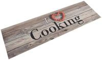 vidaXL K&uuml;chenl&auml;ufer vidaXL K&uuml;chenteppich Waschbar Cooking Grau 45x150 cm Samt