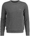 Sweater GANT "Strickpullover COTTON PIQUE C-NECK", Herren, Gr. S, grau, Obermaterial:
