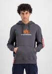 Hoodie ALPHA INDUSTRIES "Basic Hoodie BL Rubber", Herren, Gr. S, grau (vintage grau),