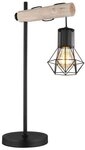GLOBO LIGHTING Tischleuchte PRISKA, Leuchtmittel wechselbar, mit Holz natur und