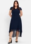 Sheego Etuikleid Abendkleid Kurzarm mit Fl&uuml;gel&auml;rmeln