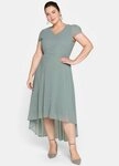 Sheego Etuikleid Abendkleid Kurzarm mit Fl&uuml;gel&auml;rmeln