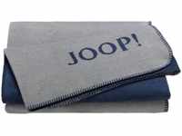 Joop! UNI-DOUBLEFACE Decke - silber-navy - 150x200 cm