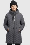 Steppmantel KHUJO "ATINE", Damen, Gr. S (36), grau (charcoal), Steppware,