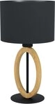 EGLO Tischleuchte BASILDON 1 Tischlampe, Stahl, Holz und Textil,...