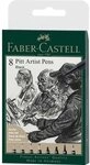 Faber-Castell Fineliner 8 Pitt Artist Pens Schwarz, Tuschestifte