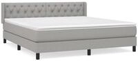 vidaXL Bett Boxspringbett mit Matratze Hellgrau 160x200 cm Stoff