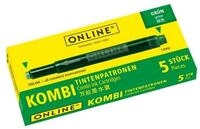 Online Pen ONLINE Tintenpatronen Gr&uuml;n Universal - 5 St&uuml;ck Tintenpatrone