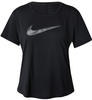 Nike Laufshirt DRI-FIT SWOOSH WOMEN'S SHORT-SLEEVE RUNNING TOP, schwarz