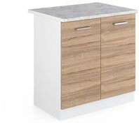 Vicco Unterschrank R-Line, Sonoma/Wei&szlig;, 80 cm, AP Marmor (1-St)