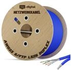 HB-DIGITAL CAT 8 Kabel Duplex Installationskabel S/FTP AWG22 LSZH Netzwerkkabel,