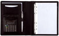 Alassio&reg; Schreibmappe Ringbuchmappe Benaco A5 Leder schwarz