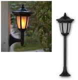 STAR TRADING LED Laterne LED Solar Laterne "FLAME", 4in1, schwarz, Kunstst.,