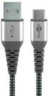 Goobay USB-C auf USB-A Kabel mit Textilmantel und Metallsteckern USB-Kabel, USB...