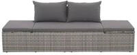 vidaXL Gartenliege, Gartenbett Grau 195&times;60 cm Poly Rattan
