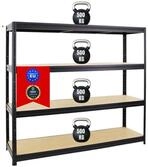 PROREGAL&reg; Schwerlastregal Robustes Steckregal Lastenregal DINO mit 4 stabilen