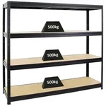 PROREGAL&reg; Schwerlastregal Robustes Steckregal Lastenregal DINO mit 4 stabilen