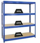PROREGAL&reg; Schwerlastregal Robustes Steckregal Lastenregal DINO mit 4 stabilen