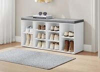 VASAGLE Schuhbank Schuhregal mit Sitzfl&auml;che, Sitzbank mit Stauraum, f&uuml;r