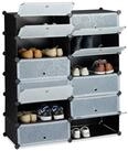 relaxdays Schuhschrank mit 12 F&auml;chern (100-St) schwarz