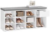 VASAGLE Schuhbank Schuhregal, Flur, Schlafzimmer und Eingangsbereich, 30 x 104 x 48