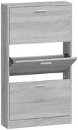 vidaXL Schuhschrank Schuhregal Grau Sonoma 59x17x108 cm Holzwerkstoff
