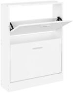 vidaXL Schuhschrank Schuhregal Hochglanz-Wei&szlig; 59x17x81 cm Holzwerkstoff