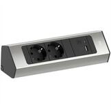 Bachmann CASIA2 2xCEE7/3 1xUSB A/C 22W 2,0m AEH Edelstahl-Optik Steckdosenleiste