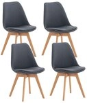 CLP K&uuml;chenstuhl Linares (4er Set, 4 St), Buchenholz-Gestell, modern