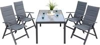 MERXX Garten-Essgruppe Taviano, (Set, 5-tlg), 4 Klappsessel, 5-fach verstellbar