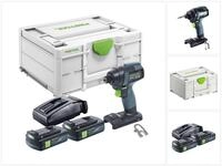 FESTOOL Akku-Schlagschrauber TID 18-Basic 18 V 180 Nm 1/4" + 2x Akku 3,0 Ah +