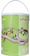 Vedes SMH Holzeisenbahn in Trommel, 38tlg. Konstruktions-Spielset, (Packung)