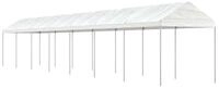 vidaXL Partyzelt Pavillon mit Dach Wei&szlig; 15,61x2,28x2,69 m Polyethylen