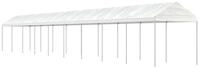 vidaXL Partyzelt Pavillon mit Dach Wei&szlig; 20,07x2,28x2,69 m Polyethylen