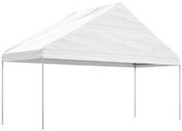 vidaXL Pavillon, Partyzelt mit Dach Wei&szlig; 4,46x5,88x3,75 m Polyethylen